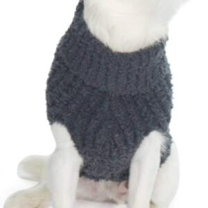 Ribbed Pet Sweater, Dog Clothes- Slate Blue